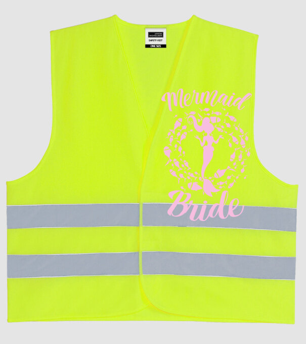 Mermaid Bride model galben neon pe tricou