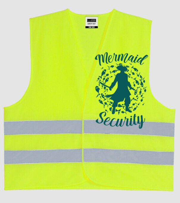 Mermaid Security boys model galben neon pe tricou