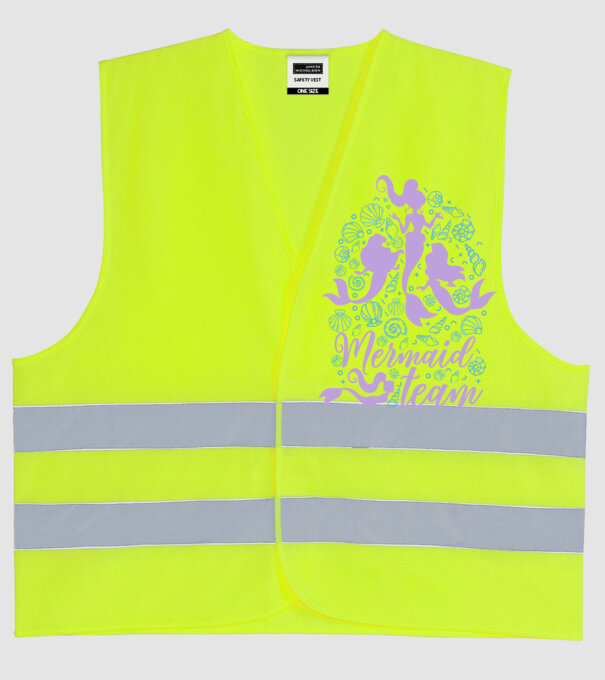 MermaidTeam model galben neon pe tricou