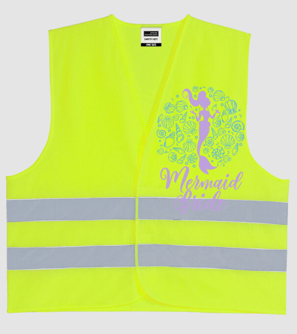 MermaidTeam Bride model galben neon pe tricou