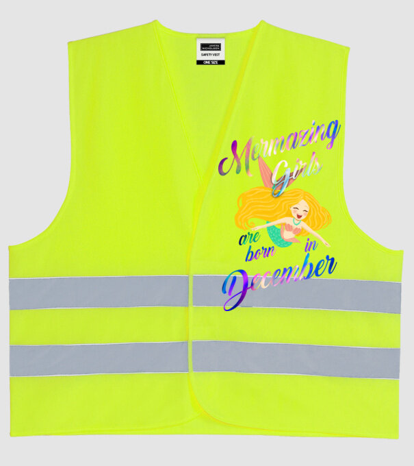 Mermazing girls are born december model galben neon pe tricou