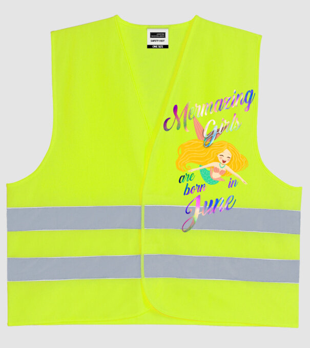 Mermazing girls are born june model galben neon pe tricou