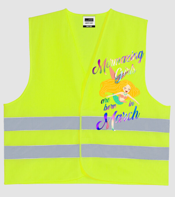 Mermazing girls are born march model galben neon pe tricou