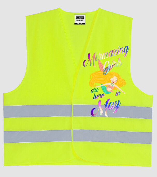 Mermazing girls are born may model galben neon pe tricou