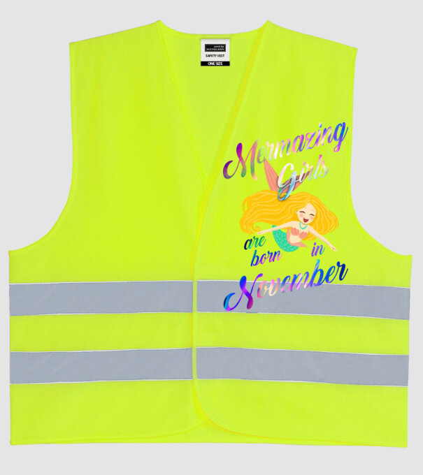 Mermazing girls are born november model galben neon pe tricou
