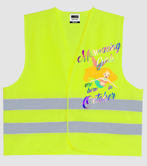 Mermazing girls are born october model galben neon pe tricou