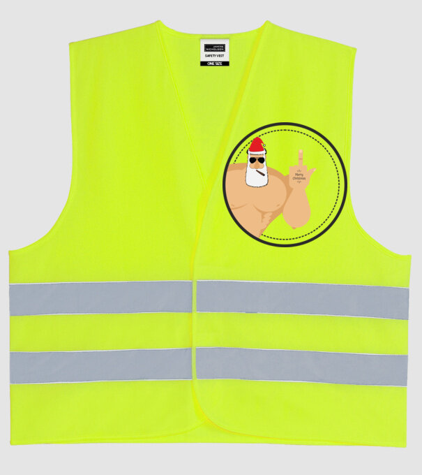 'Merry F''in Xmas' model galben neon pe tricou