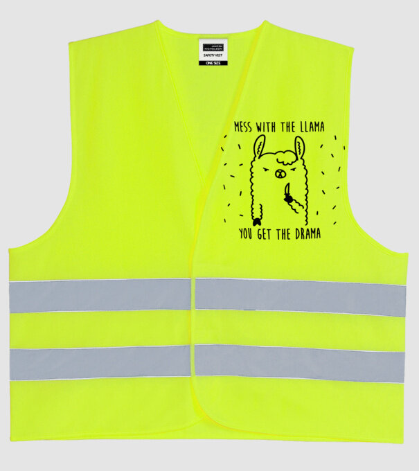 Mess with the lama model galben neon pe tricou