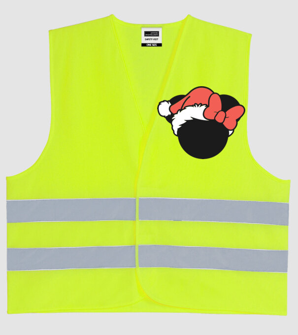 Crăciun Minnie model galben neon pe tricou