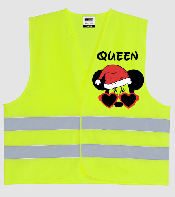 minnie santa queen model galben neon pe tricou
