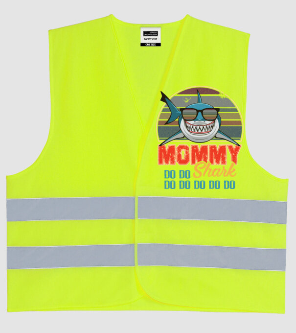 Mommy Shark model galben neon pe tricou