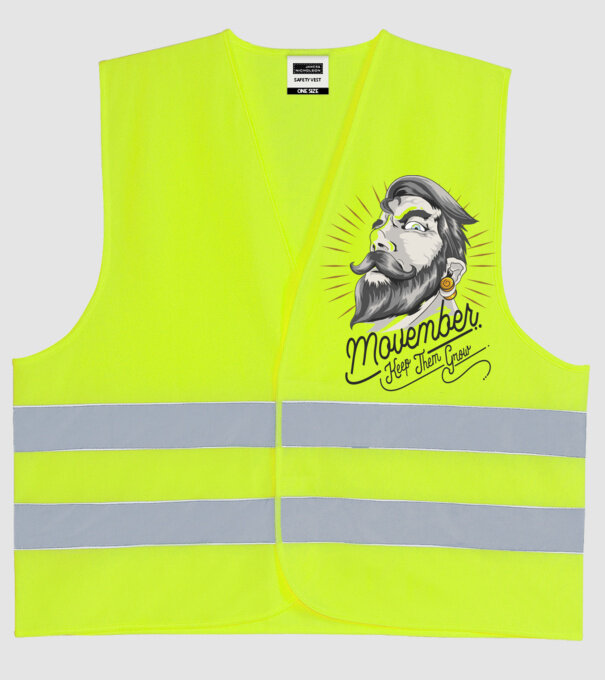 Movember Keep them grow No Shave November model galben neon pe tricou