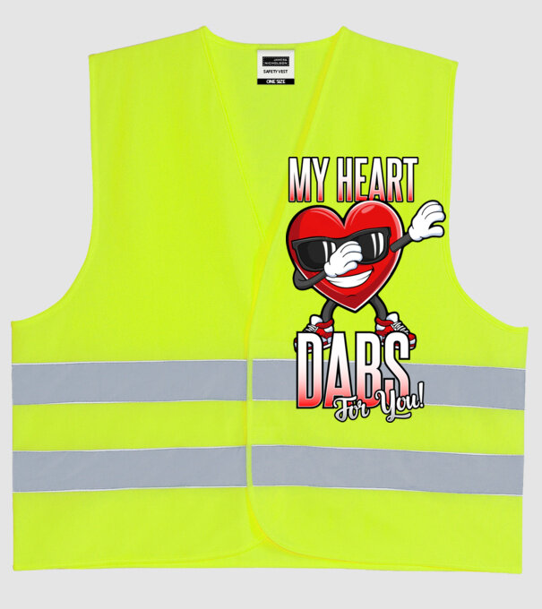 My Heart Dabs For You model galben neon pe tricou