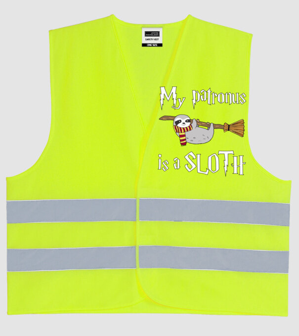 my patronus is a sloth model galben neon pe tricou