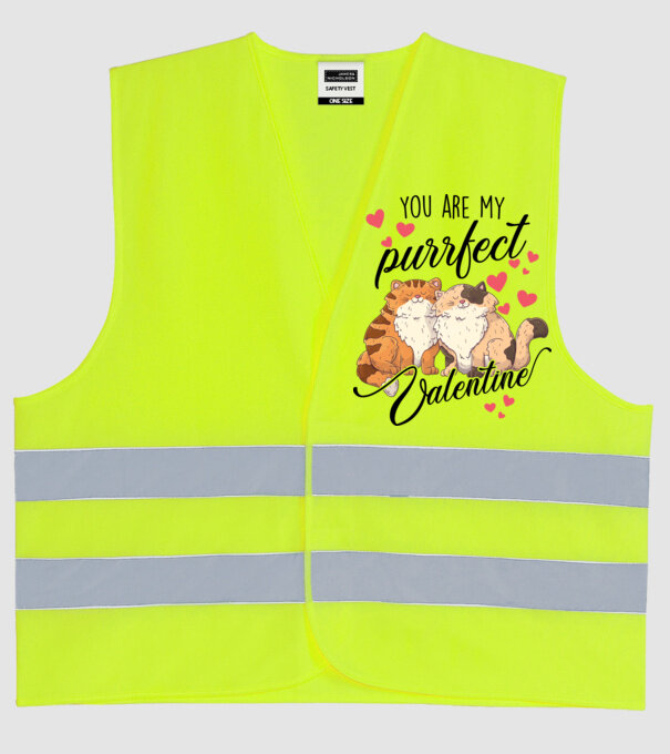 My purrfect valentine model galben neon pe tricou