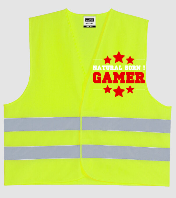Natural born gamer model galben neon pe tricou