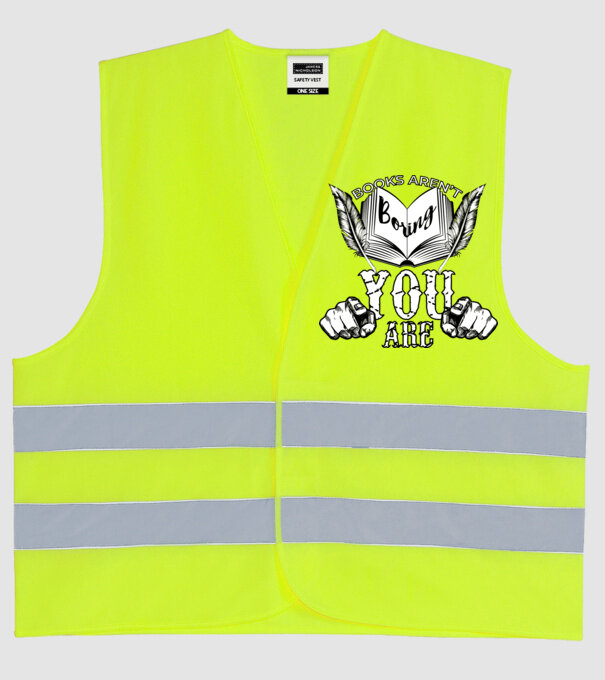 Cărțile nu sunt plictisitoare, tu ești! model galben neon pe tricou