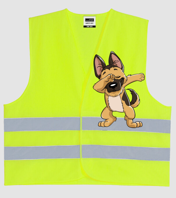 Ciobănesc german DAB model galben neon pe tricou