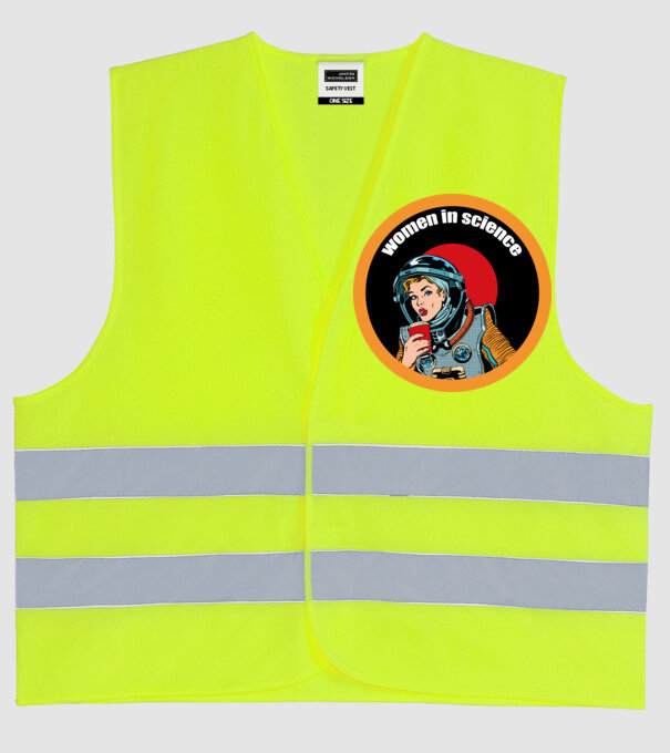 Femeile în știință model galben neon pe tricou