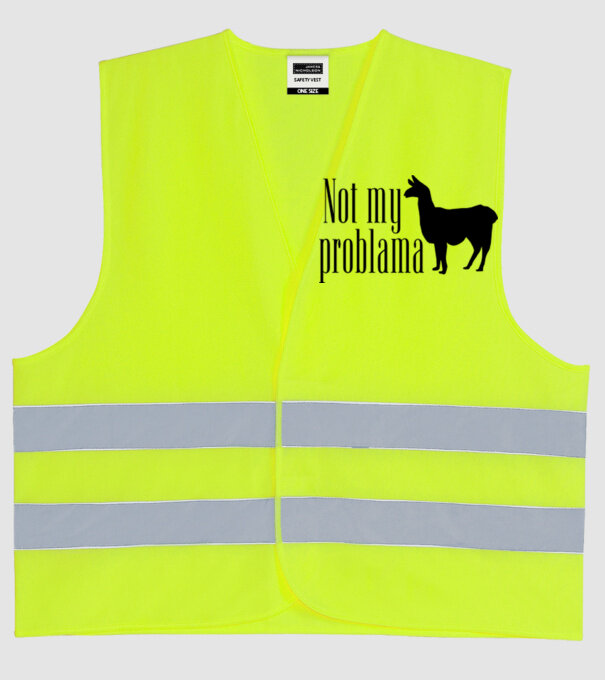 Not my problama model galben neon pe tricou