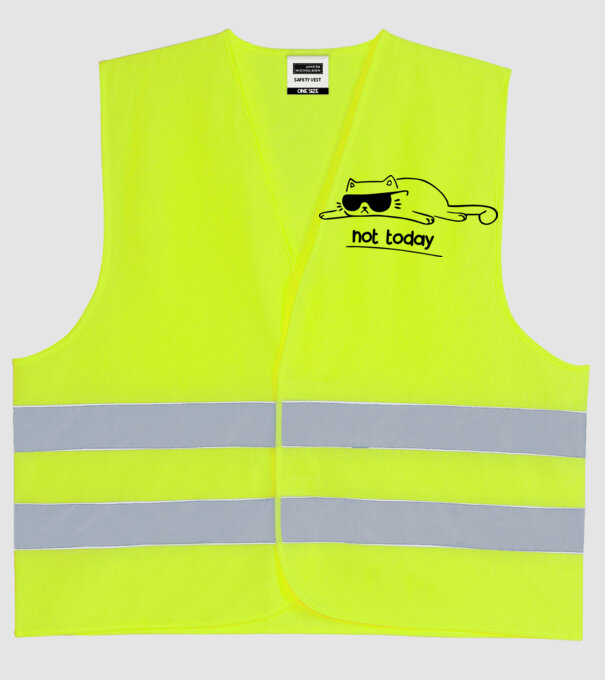 not today kitty model galben neon pe tricou