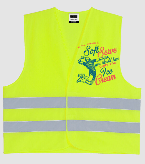 Oldschool volleyball model galben neon pe tricou