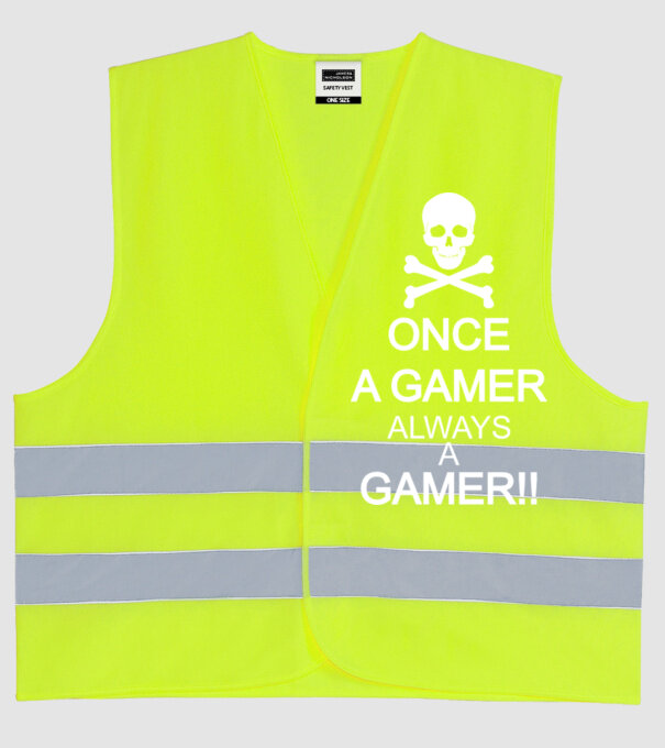 Once a gamer, always a gamer model galben neon pe tricou