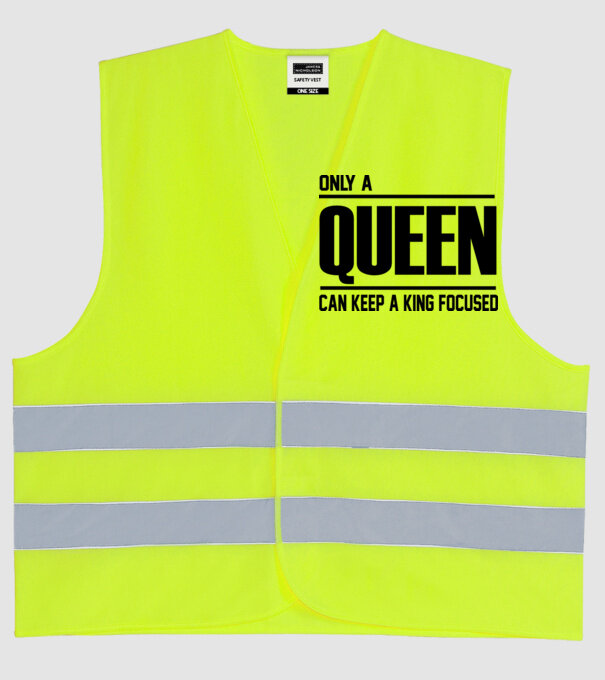 Only a Queen can keep a king in focused model galben neon pe tricou