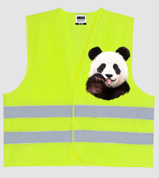 Panda face model galben neon pe tricou