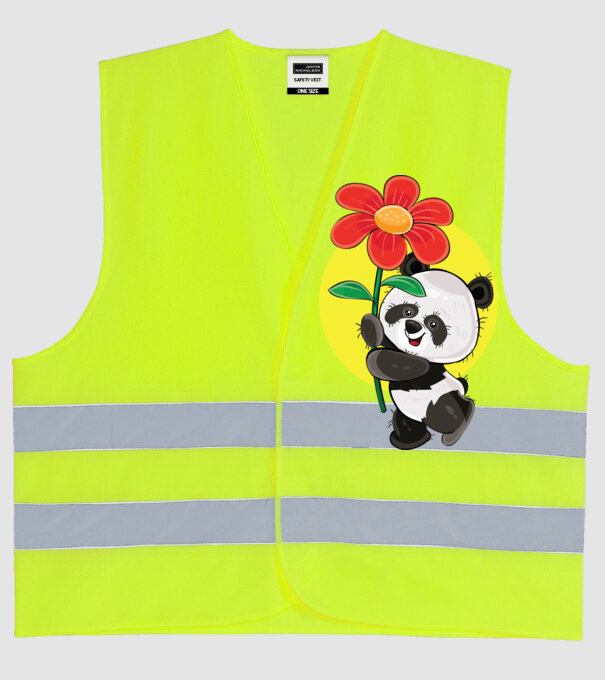 Dragoste panda model galben neon pe tricou