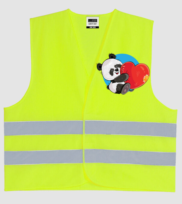 Dragoste panda model galben neon pe tricou