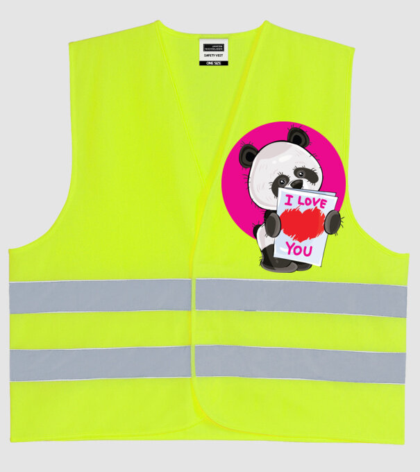 dragoste panda model galben neon pe tricou