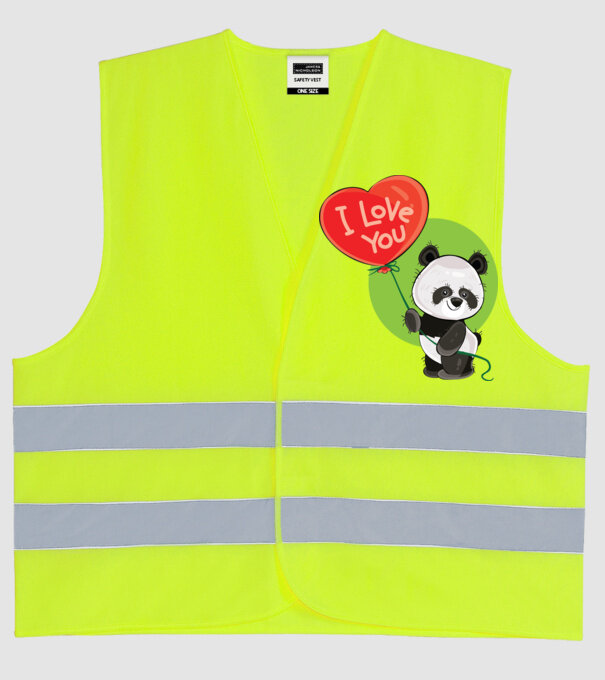 dragoste panda model galben neon pe tricou