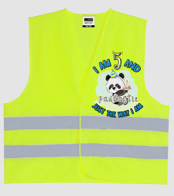 PANDASTIC 5 model galben neon pe tricou