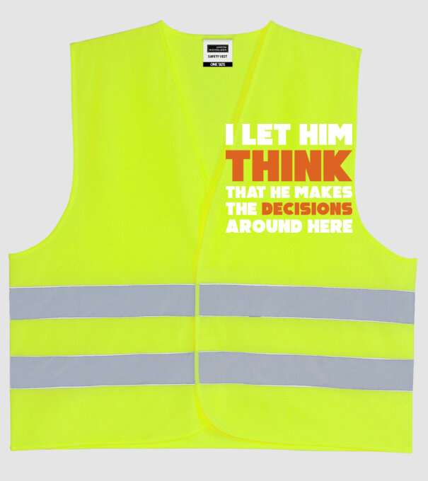 Motiv cuplu I let him think model galben neon pe tricou