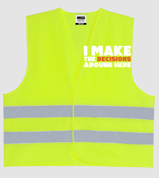 Motiv cuplu I make decisions model galben neon pe tricou