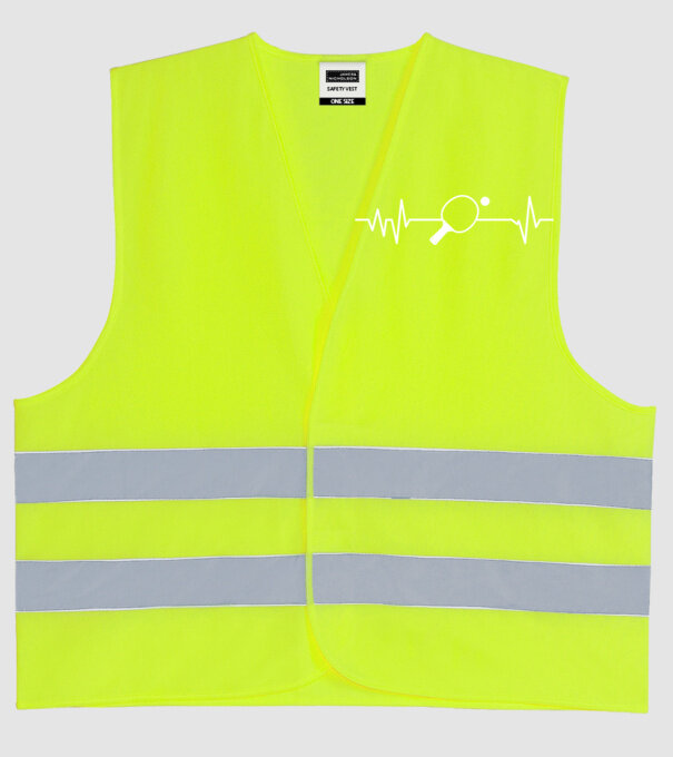 Ping pong ekg model galben neon pe tricou