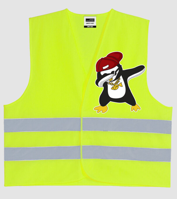 Pinguin DAB model galben neon pe tricou