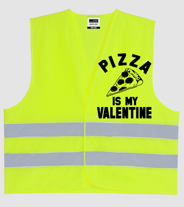 Pizza is valentine model galben neon pe tricou