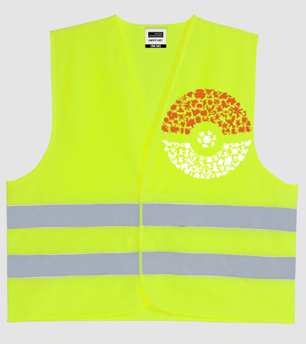 Pokeball model galben neon pe tricou