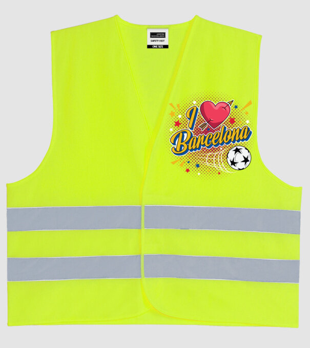 Popart Barcelona model galben neon pe tricou