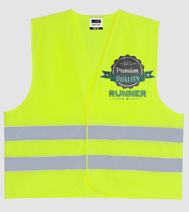 Calitate premium Alergător model galben neon pe tricou