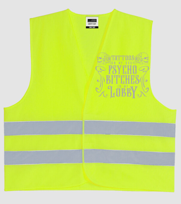 Psycho bitches model galben neon pe tricou