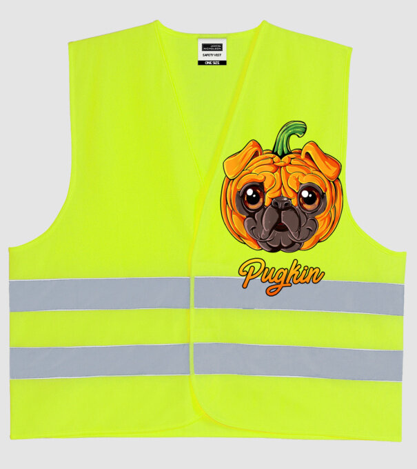 Pugkin model galben neon pe tricou