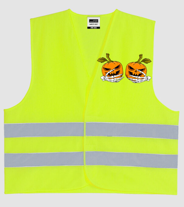 Pumpkin titts model galben neon pe tricou