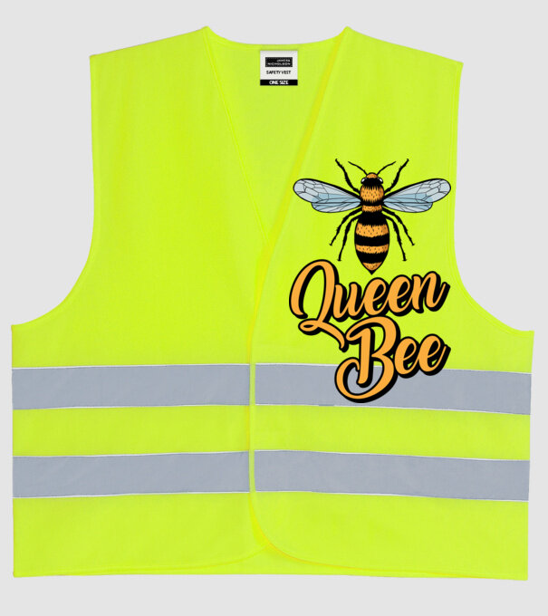 Queen Bee model galben neon pe tricou