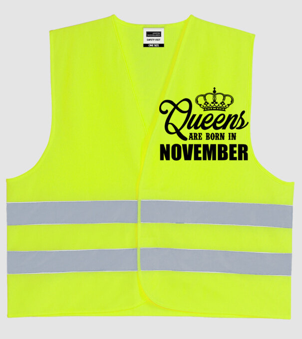 Queens are born in - November model galben neon pe tricou
