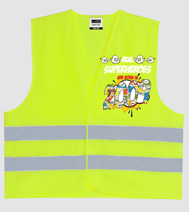 real superheroes are born in 2009 model galben neon pe tricou