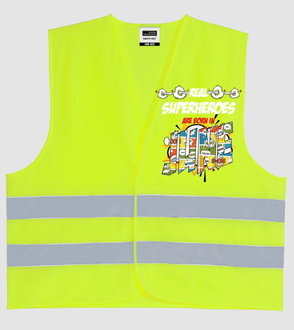 real superheroes are born in june model galben neon pe tricou