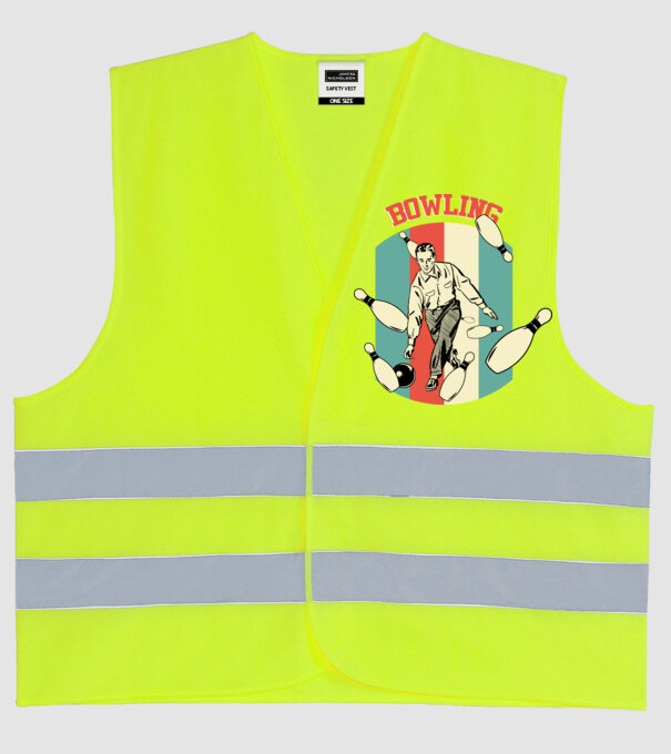 Retro Bowling model galben neon pe tricou